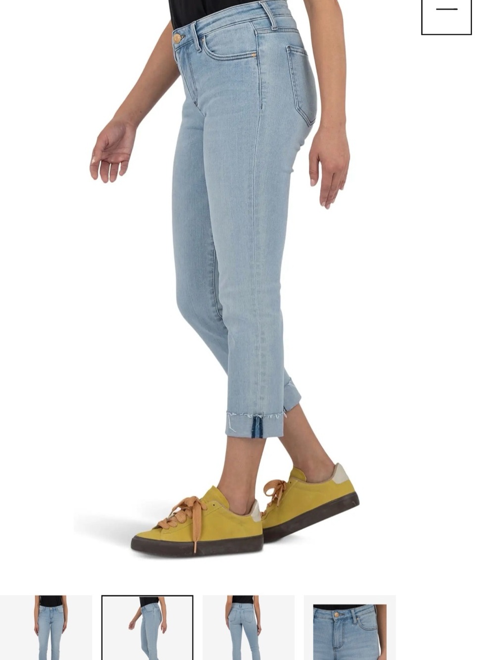 Kut from the Kloth Amy Crop Straight Leg Jeans Light Wash Size 10